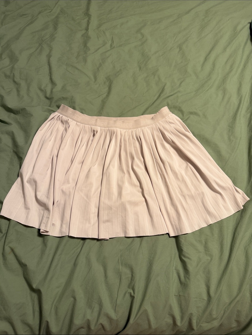 Prince Pleated Mini Skirt in Light Beige